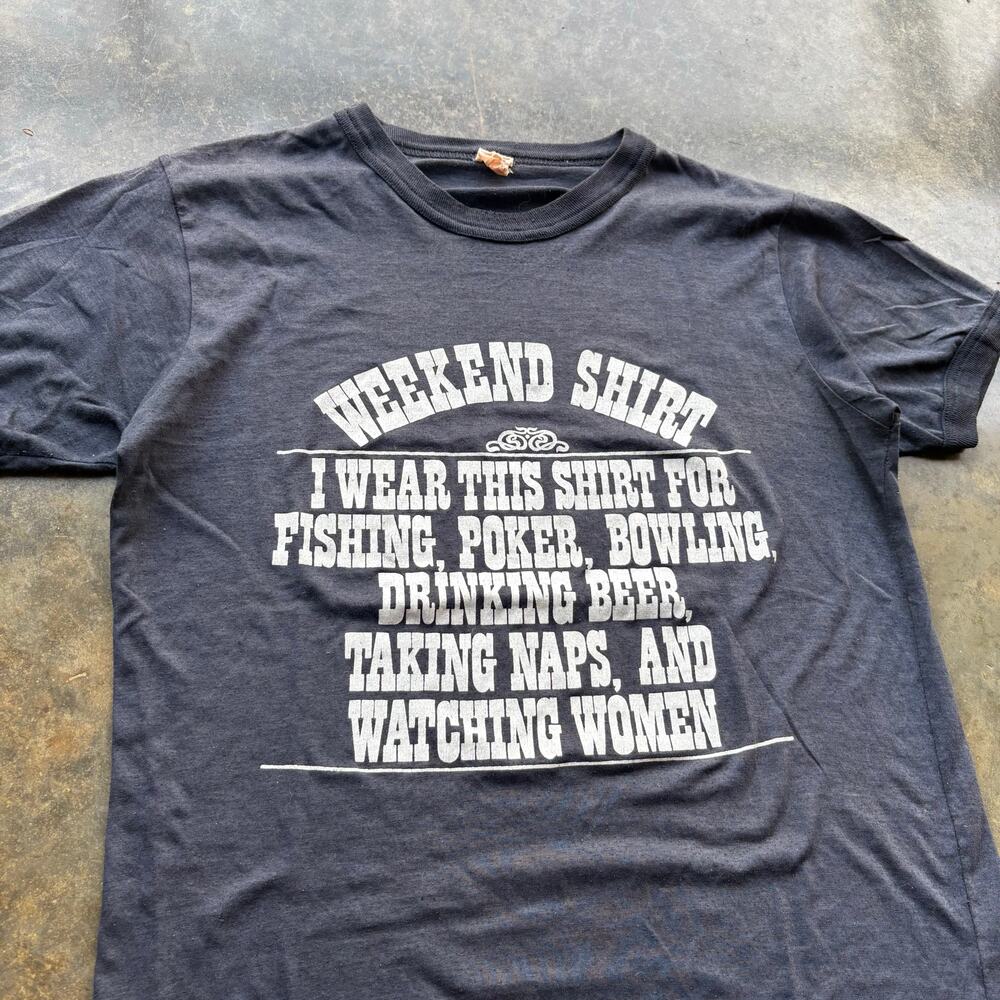 Crazy Vintage Drinking Beer‎ Watching Women Ringer Tee - Picture 2 of 5
